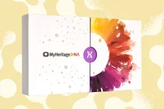 Photo of the MyHeritage DNA test kit