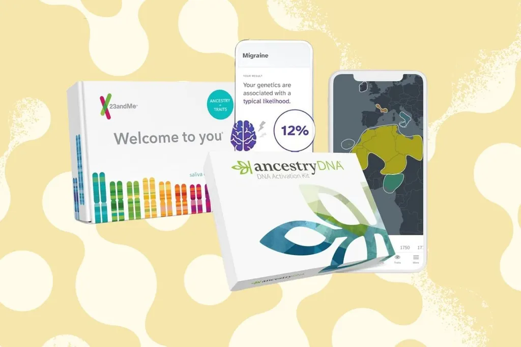 23andMe and AncestryDNA test kits side by side