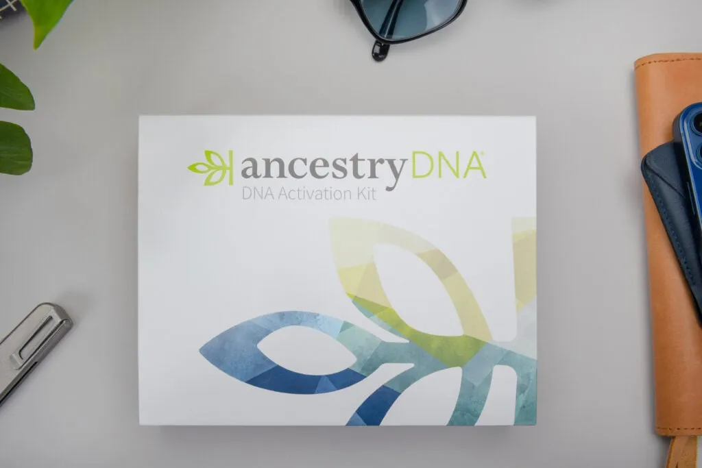 AncestryDNA kit and packaging